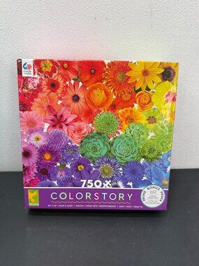 Ceaco Color Story Rainbow 🔴3/$25🔴750 Piece flower Jigsaw Puzzle